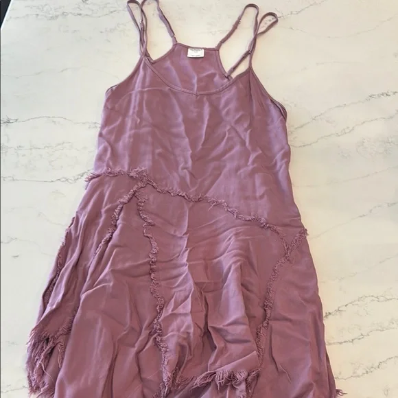 Free People Pink Ruffled Asymmetrical Sundress - Picture 6 of 6